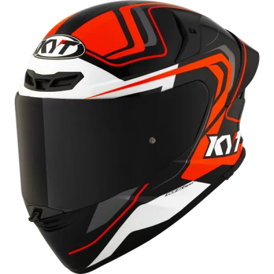 KYT TT Revo Overtech Black Orange Gloss Helmet