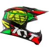 KYT Jumpshot #1 Gloss Black Green Fluro Helmet - Image 3