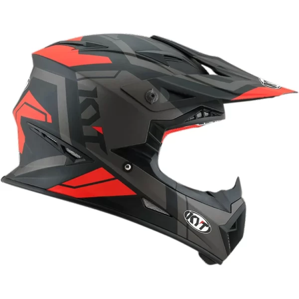 KYT Jumpshot #3 Black Red Fluro Matt Helmet - Image 3