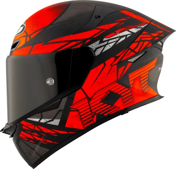 KYT TT Revo Combustion Matt Black Red Helmet - Image 6