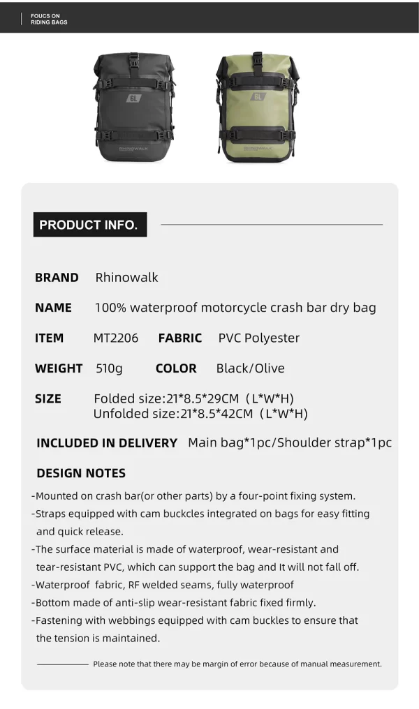 Rhinowalk 6L Waterproof Crash Bar Bag( 1PC) - Image 9