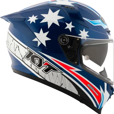 KYT Striker 2V Brock Parkes Replica Gloss Blue White Helmet