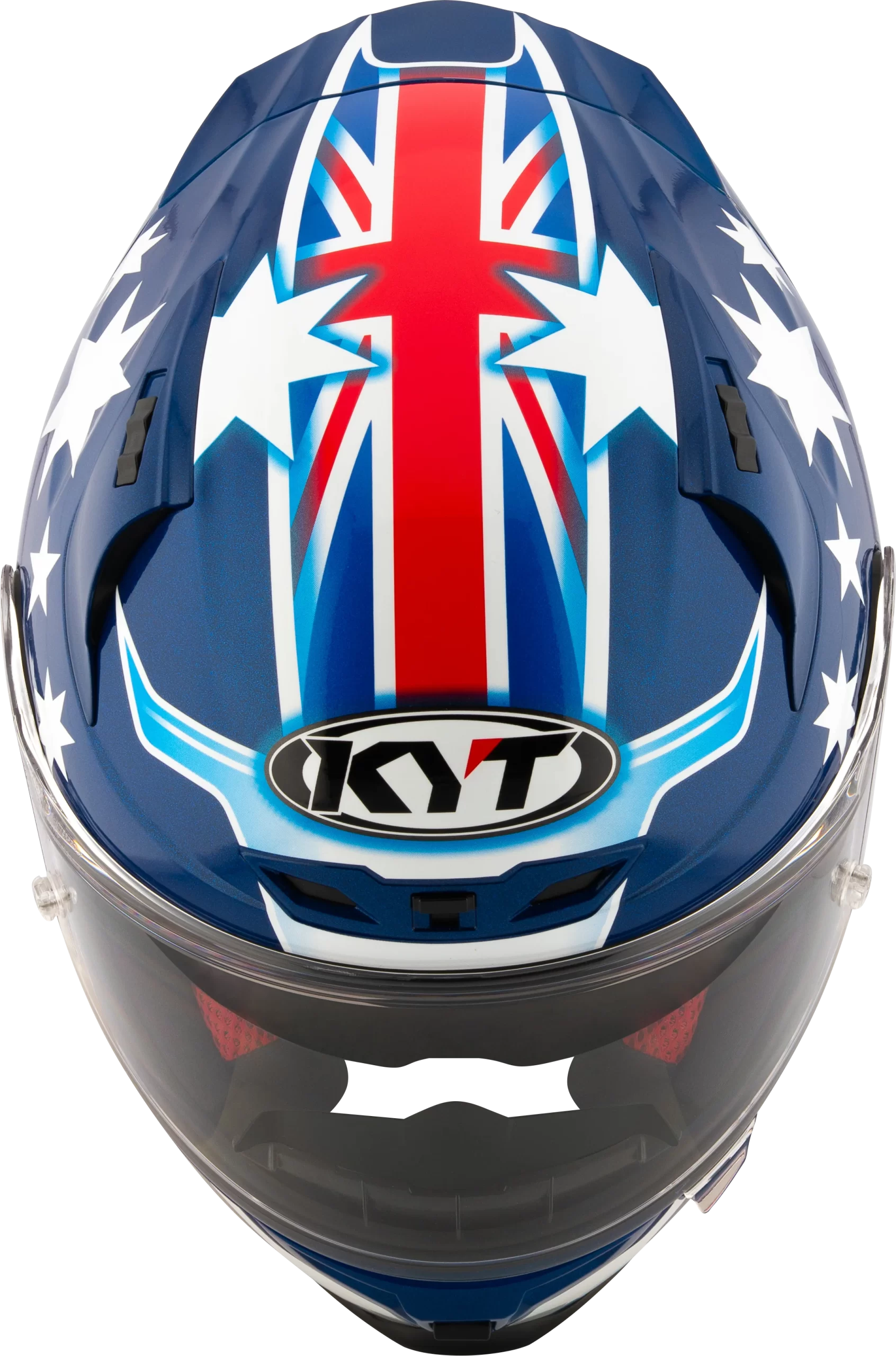 KYT Striker 2V Brock Parkes Replica Gloss Blue White Helmet - Image 8